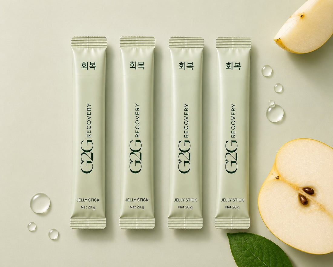Four G2G Recovery jelly sticks in a row